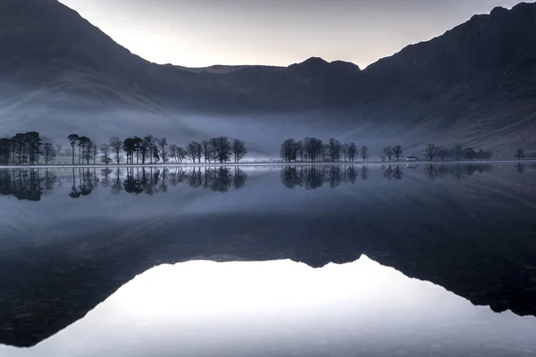 Dawn Rond Buttermere Het Meer Het Engels Lake District Noord — Stockfoto