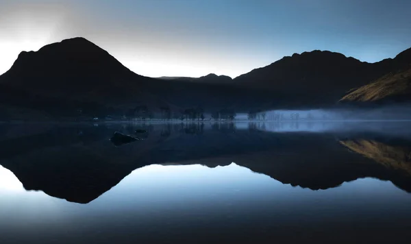 Aube Autour Buttermere Lac Dans District Des Lacs Anglais Dans — Photo