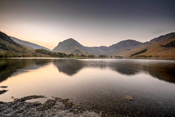 Dawn Buttermere Lake English Lake District North West England Adjacent — Stock Photo, Image