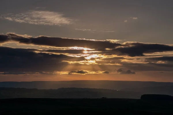 Drone Aereo Sunrise Shot Top Withens Top Withins Questa Fattoria — Foto Stock