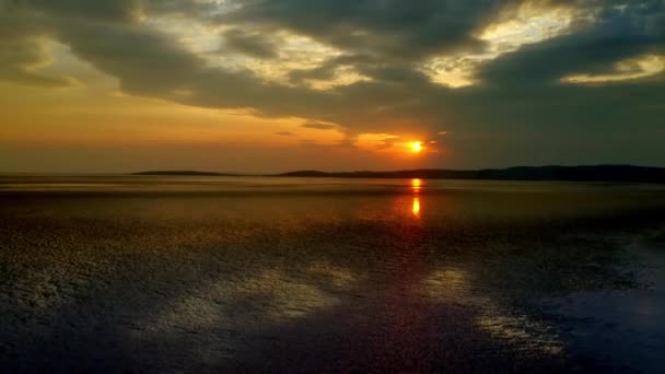 Die Küste Bei Silverdale Morecambe Bay Bei Sonnenuntergang — Stockvideo