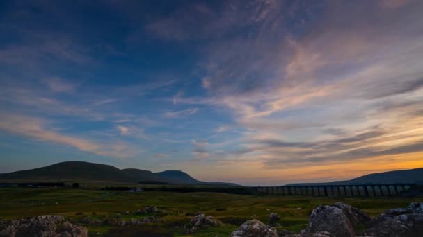 Timelapse Ribblehead Viaduct Yorkshire Dales National Park Royaume Uni — Video