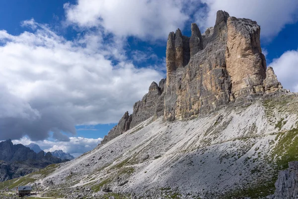 Сайт Юнеско Tre Cime Lavaredo Итальянских Доломитовых Альпах — стоковое фото