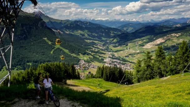 Lapso Tempo Teleférico Alta Badia Nas Dolomitas Italianas — Vídeo de Stock