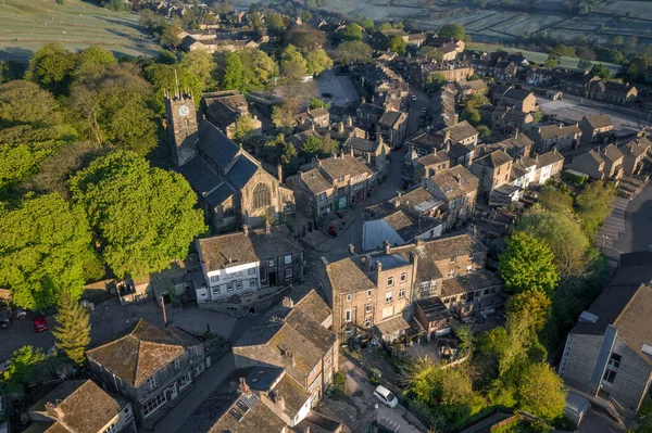 Haworth Haghley West Yorkshire 2020 Аэросъемка Главной Улицы Хаворта Недалеко — стоковое фото