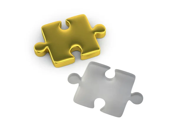 Peça de puzzle de ouro — Fotografia de Stock