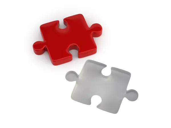 Peça de puzzle vermelho — Fotografia de Stock
