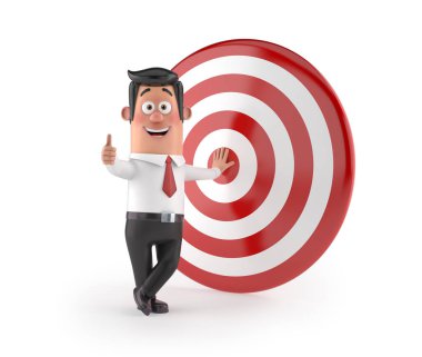 3D komik karikatür müdür - gol