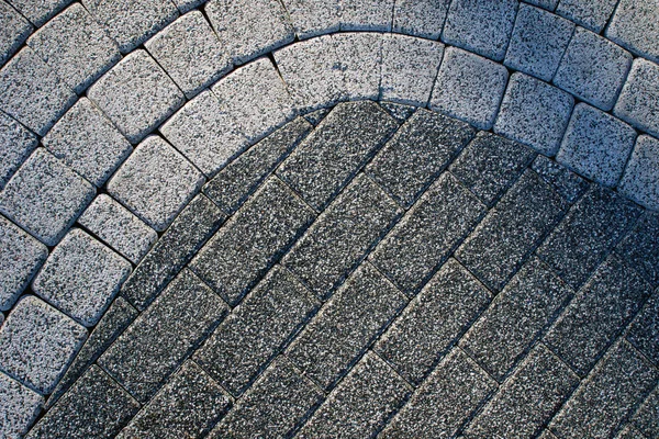 レンガ路面 円形パターンのパティオ レンガ — ストック写真