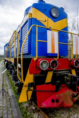 Riga, Letonya, eski Demiryolu Müzesi dizel lokomotif Tren