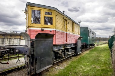 Riga, Letonya, eski tren dizel lokomotif, Demiryolu Müzesi kar kaldırma Tren Lokomotif, ahşap