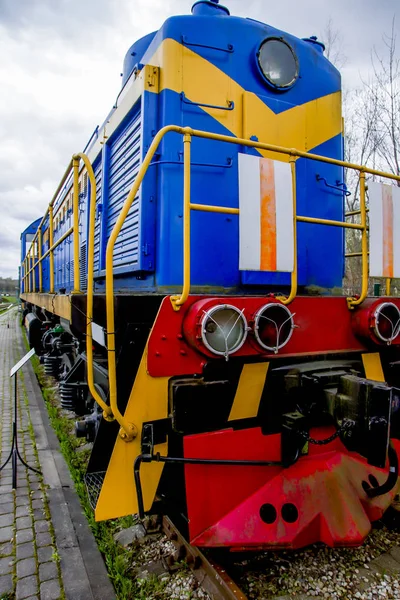 Riga, Letonya, eski Demiryolu Müzesi dizel lokomotif Tren