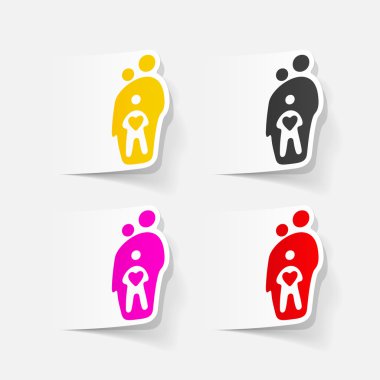 Realistic design element: family icons  clipart