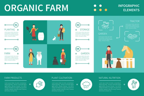 Infográfico da Quinta Orgânica — Vetor de Stock