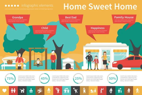 Accueil Infographie douce — Image vectorielle