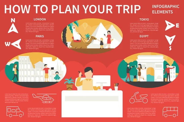 如何计划你的旅行数据图表 — 图库矢量图片
