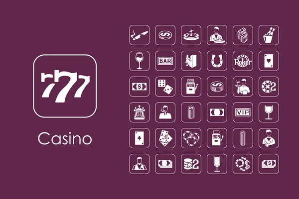 Set van de eenvoudige pictogrammen casino — Stockvector