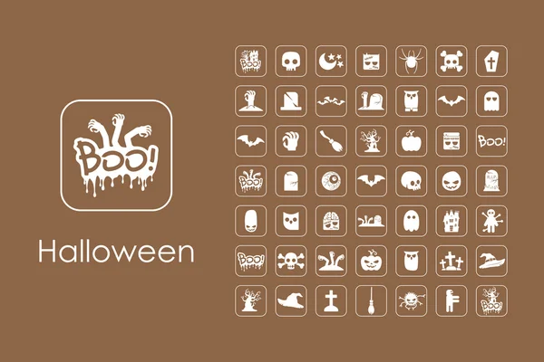 Sada jednoduchých ikon halloween — Stockový vektor