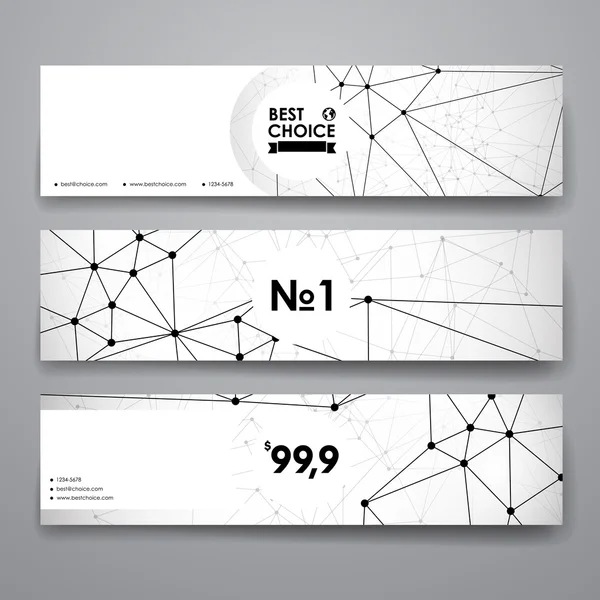 Banners modelos em estilo de estrutura molecular —  Vetores de Stock