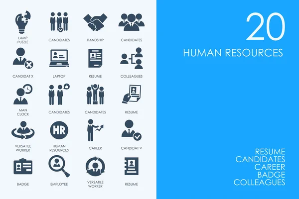 Conjunto de ícones de recursos humanos —  Vetores de Stock