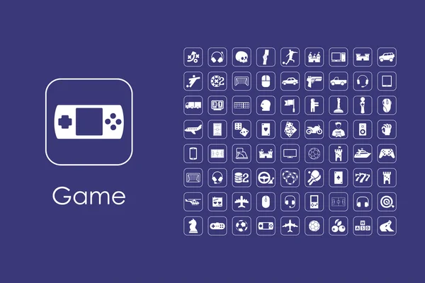 Set van gaming eenvoudige pictogrammen — Stockvector