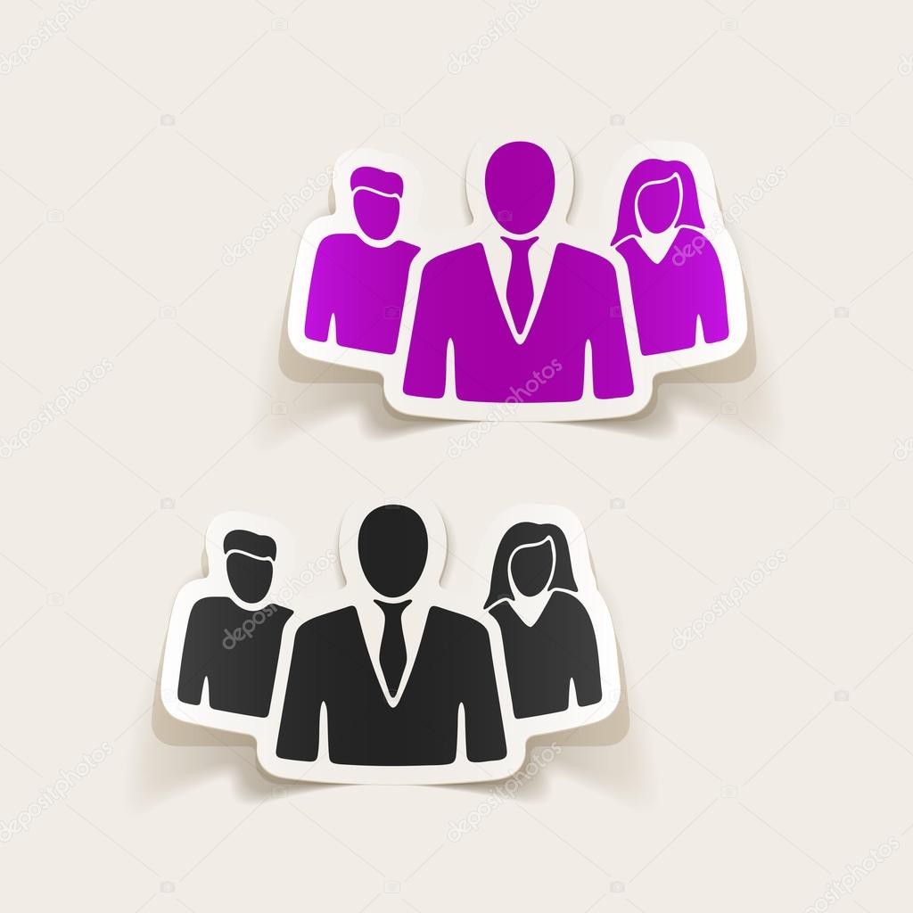 Realistic design element: business people