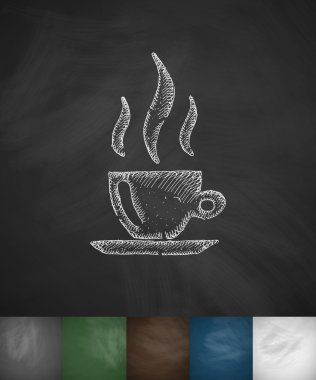 kahve simgesi. Elle çizilmiş illüstrasyon