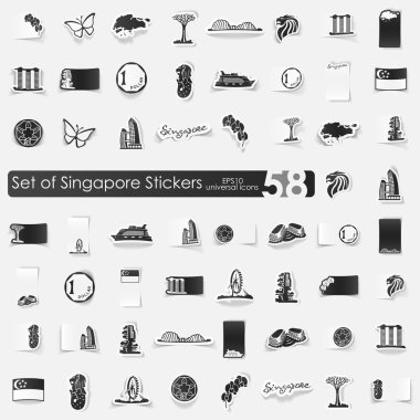 Singapur çıkartmaları kümesi