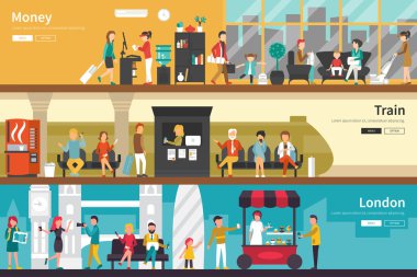 Para treni Londra düz web iç açık kavramı