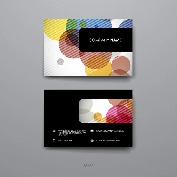 Set of Design Business Card Template in abstract background style — Stock Vector