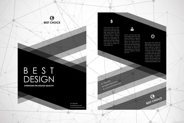 Set of brochure, poster design templates in Molecular structure style — Stock Vector