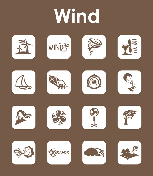 Set van de eenvoudige pictogrammen wind — Stockvector