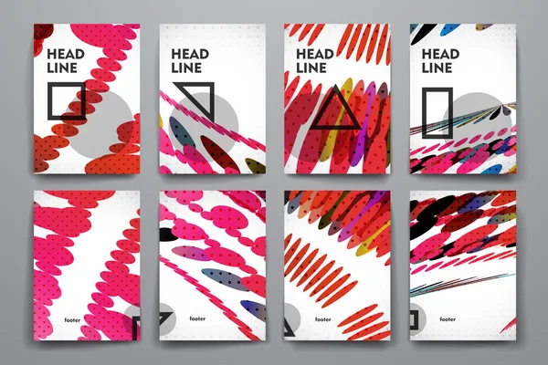 Ensemble de brochures, gabarits de conception d'affiches dans un style abstrait — Image vectorielle