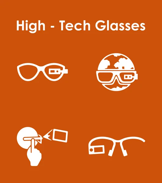 Ensemble de lunettes high-tech icônes simples — Image vectorielle