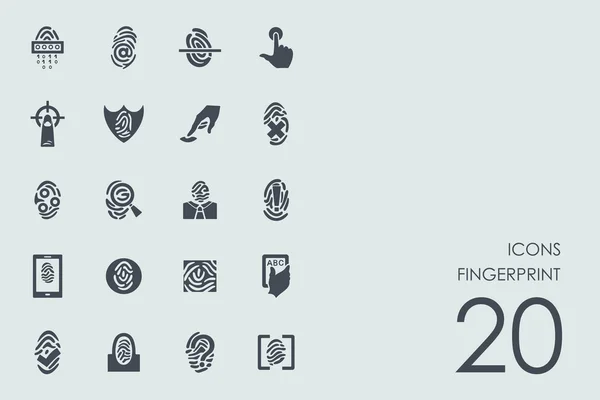 Set di icone di impronte digitali — Vettoriale Stock