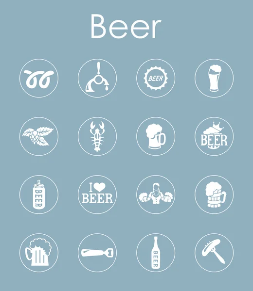 Conjunto de ícones simples de cerveja — Vetor de Stock