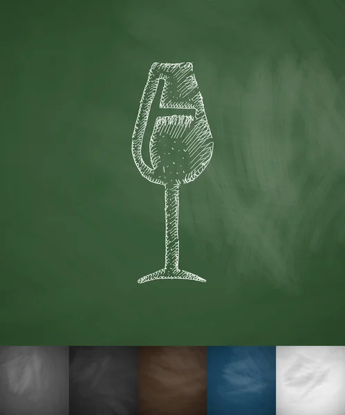 Wijnglas pictogram. Hand getekende illustratie — Stockvector