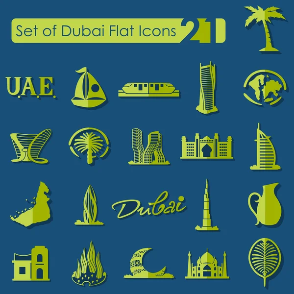 Conjunto de iconos de Dubai — Vector de stock