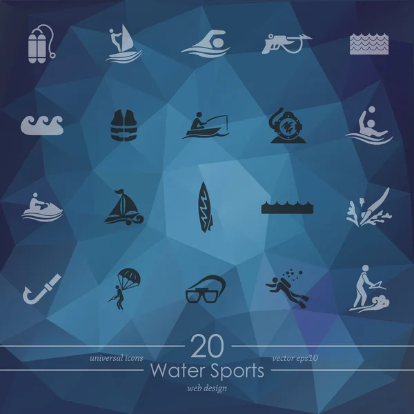 Conjunto de iconos de deportes acuáticos — Archivo Imágenes Vectoriales