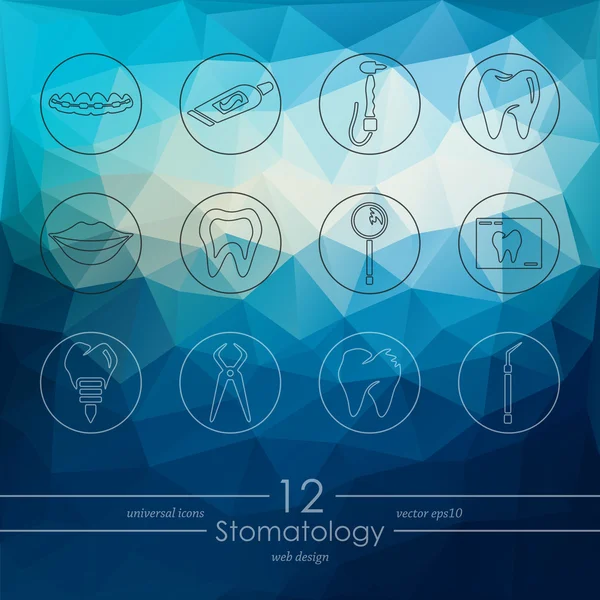 Conjunto de ícones de estomatologia —  Vetores de Stock
