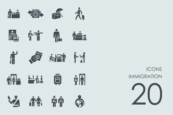 Set of immigration icons — Stock Vector