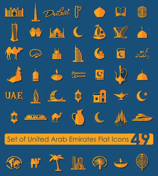 Conjunto de iconos de Emiratos Árabes Unidos — Vector de stock