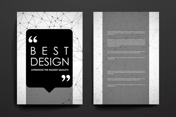 Set of brochure, poster design templates in Molecular structure style — Stock Vector