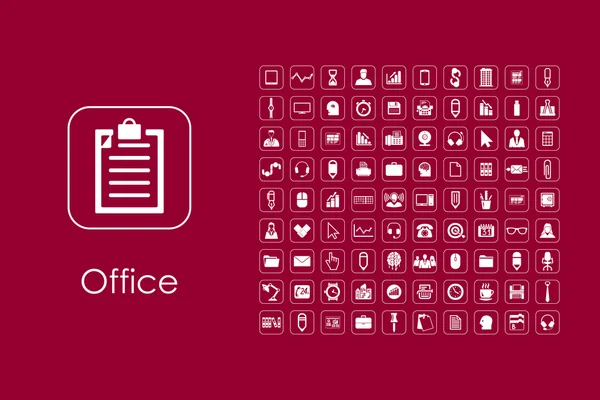 stock vector Set of office simple icons