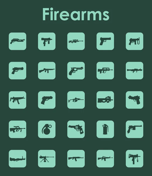 Conjunto de armas de fogo ícones simples — Vetor de Stock