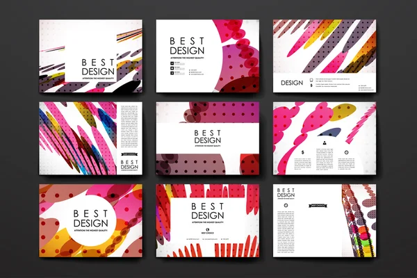 Set de folleto, plantillas de diseño de póster en estilo abstracto de fondo — Vector de stock