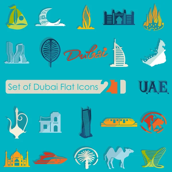 Conjunto de iconos de Dubai — Vector de stock