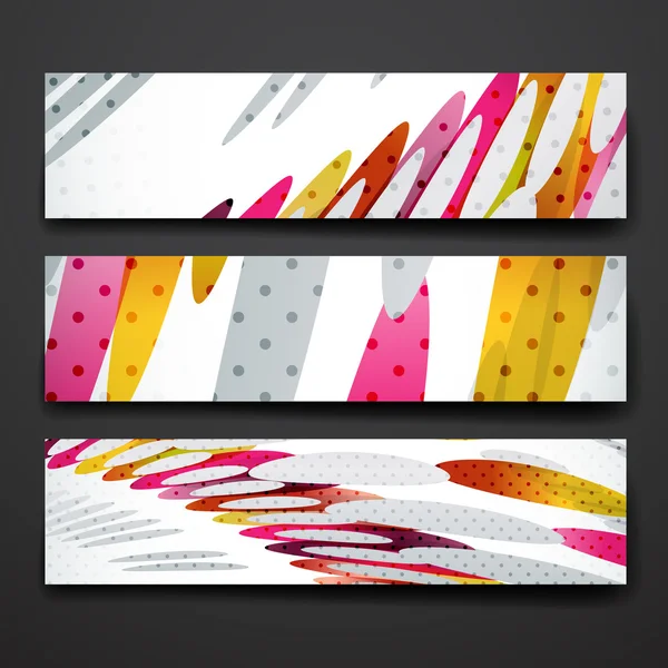 Uppsättning av moderna banner formgivningsmall i abstrakt bakgrundsstil — Stock vektor