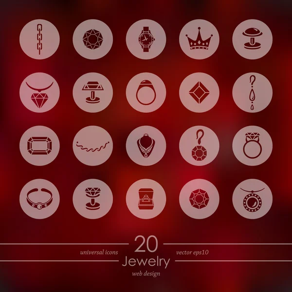Set of jewelry icons — Stock Vector