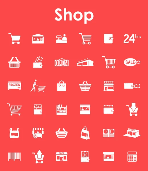 Набор простых иконок магазина — стоковый вектор